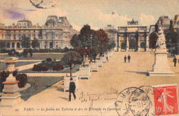 75-PARIS LE JARDIN DES TUILERIES ET ARC DE TRIOMPHE DU CARROUSEL-N°4475-F/0233 - Sonstige & Ohne Zuordnung