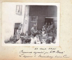 Photo Soldats Français à MANDRAY (88 Vosges), Maison CUNI, Mle BRULE 13 Août 1916 Et LE FAING 1916 _PHOT105 A Et B - Oorlog, Militair