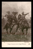 GUERRE 14/18 - ILLUSTRATEURS - DRAGONS FRANCAIS CONTRE DRAGONS ALLEMANDS PAR HUGO DE FICHTNER - War 1914-18