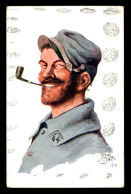 GUERRE 14/18 - ILLUSTRATEURS - SOLDAT FUMANT LA PIPE PAR JEAN DROIT - PUBLICITE WELLCOME - War 1914-18