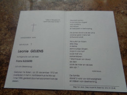 Doodsprentje/Bidprentje   Leonie GEUENS   Balen 1913-1995 Mol  (Echtg Frans SLEGERS) - Religion & Esotérisme