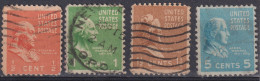Am-P1 - Etats Unis 1938 - YT 368 - 369 - 370 Et 375 (o) - Usati