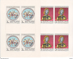 TCHECOSLOVAQUIE 1970 CHÂTEAU DE PRAGUE 2 BLOCS DE 4 Yvert 1787-1788, Michel 1943- 1944 KB NEUF** MNH - Nuevos