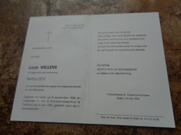 Doodsprentje/Bidprentje   Louis WELLENS   Geel 1924-1995 Turnhout  (Echtg Bertha ZELS) - Religion & Esotérisme