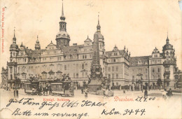 Postcard Germany Dresden Konigl. Schloss Horse Drawn Tram - Dresden