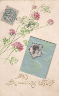Mechanical Card Opening Calendar 1905 With Embossed Flower And Pretty Girl Aluminium. Calendrier Art Nouveau - Móviles (animadas)