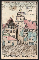 Künstler-AK Handgemalt: Rothenburg /Tauber, Weisser Turm Mit Durchgang  - 1900-1949