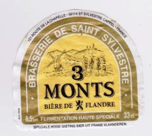 Etiquette De Bière "  3 MONTS " Moulin à Vent (1995)_Eb24 - Bier