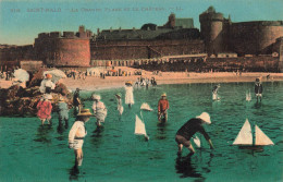 FRANCE - Saint Malo - La Grande Plage Et Le Château - Animé - Carte Postale Ancienne - Saint Malo