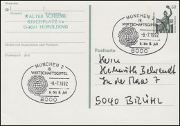 P 160 SWK 60 Pf SSt München 18. Wirtschaftsgipfel 8.7.1992 - Altri & Non Classificati