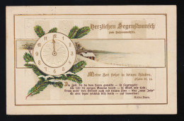 Uhr Mitternacht Reisig Segenswunsch Jahreswechsel Psalm Stuttgart 29.12.1914 - Otros & Sin Clasificación