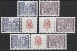 1507-1508 Block 3 Burgtheater Wien Mit 3 ZD Und 2 Einzelmarken, Set **  - Carnets