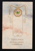 Ornament Gold Aquarellfarben Glückwunsch Zum Geburtstag Frankfurt 19.1.1910 - Sonstige & Ohne Zuordnung