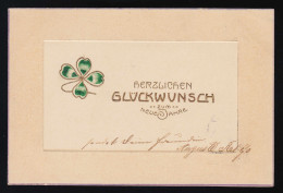 Kleeblatt Herzlichen Glückwunsch Zum Neuen Jahre, Präge AK, Hannover 31.12.1908 - Other & Unclassified