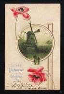 Windmühle Wanderer Dunkler Wald, Mohn Glückwunsch Geburtstag, Berlin 27.8.1916 - Other & Unclassified