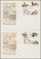 1347-1362 Niederwild 1968, Satz Auf 2 Schmuck-FDC ESSt Berlin Jäger Mit Hund - Cartas & Documentos