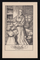 Hausmutter, Lithographie Frau Die Wäsche Ordnet, Rudolf Schäfer, Ungebraucht - Mother's Day