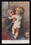 Großmutters Liebling Alte Frau Hält Kleinkind Mit Nacktem Po Gemälde Ungebraucht - Día De La Madre