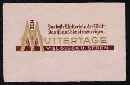 Das Beste Mütterlein Der Welt, Zum Muttertage Viel Glück, Giessen 12.5.1934 - Festa Della Mamma