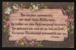 Am Besten Schmeckt's Mir Doch Beim Mütterlein, Text E.Kolbe Blumen, Ungebraucht - Moederdag