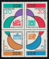 901-904 Weltfestspiele Helsinki 1962 - Viererblock **, 903 Geprüft Schönherr BPP - Unused Stamps