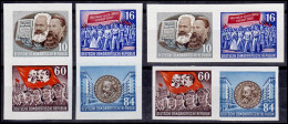 392-395B YI Aus Block 9 Marx, 4 Ungezähnte ZD, Set Postfrisch ** - Se-Tenant