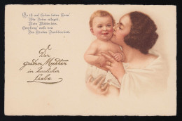 Frau Hält Liebevoll Nacktes Kleinkind Auf Dem Arm, Der Guten Mutter, Ungebraucht - Día De La Madre