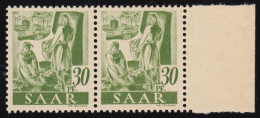 217II Freimarke 30 Pf Mit PLF II Horn Am Kopf Bei Der Linken Bäuerin, ** - Unused Stamps