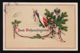 Beste Weihnachtsgrüsse Tannenzweige Mit Reichsflagge Und Adler, Cöln 24.12.1915 - Other & Unclassified