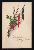 Weídenkätzchen Laub, Zerrissene Reichsflagge, Ostergrüsse Nordhausen 29.3.1918 - Sonstige & Ohne Zuordnung