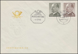 1481-1482 Ulbricht 1 Mark Und 2 Mark Satz Auf Schmuck-FDC ET-O BERLIN ZAW 4.6.69 - Covers & Documents