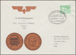 DDR-Bahnpost HALLE-LEIPZIG-COTTBUS 5.6.86 Schmuck-Brief Betriebsfestspiele - Autres & Non Classés