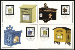 2924-2927 Briefkästen 1985, Amtliche MK 1-4/85 - Cartoline Maximum