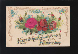 Rosen Blüten Knospen, Herzlichen Glückwunsch Zum Namenstag, Gelaufen 3.12.1908 - Altri & Non Classificati