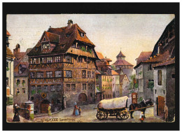 AK Nürnberg Dürerhaus Pferdewagen, Sollmann Coburg Malerei , Ansbach 9.2.1914 - Other & Unclassified
