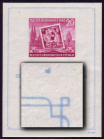 Bl.10III Ausstellung 1954 Mit PLF III Fleck Oben Rechts, Type 2, ** - Variedades Y Curiosidades