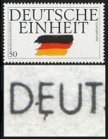 1477II Deutsche Einheit 50 Pf - PLF II: 2 Striche Am E In DEUTSCHE, Feld 29, ** - Variétés Et Curiosités