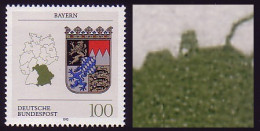 1587 Bayern Mit PLF Weiße Aussparung Oben Beim Bundesland Bayern, Feld 6, ** - Plaatfouten En Curiosa