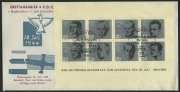 BUNDESREPUBLIK Bl. 3 BRIEF, 1964, Block 20. Juli Auf FDC, Pracht, Mi. 100.- - Cartas & Documentos