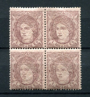 1870.ESPAÑA.EDIFIL 102**.NUEVO SIN FIJASELLOS(MNH).GOMA ORIGINAL.BLOQUE DE 4 - Unused Stamps