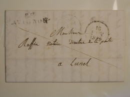 DO 7 FRANCE LETTRE  1829  AVIGNON A  LUND  + AFF. INTERESSANT++ - 1801-1848: Voorlopers XIX