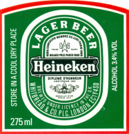 Oud Etiket Bier Heineken Lager Beer 275 Ml - Brouwerij / Brasserie Whitbread - Birra