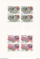 TCHECOSLOVAQUIE 1973 ESPACE Yvert 1980-1982 3 FEUILLES DE 4, Michel 2135-2137 KB NEUF** MNH Cote 59 Euros - Neufs