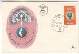 Israël - Lettre FDC De 1953 - Oblit Jerusalem - La Conquète Du Desert - - Briefe U. Dokumente