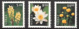 Norway Norge 2000  Flowers, Flora: Crimson-tipped Lousewort, White Water Lily, Globeflower, Mi 1337-1339 MNH(**) - Unused Stamps