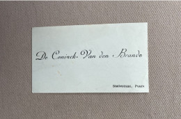 Visitekaartje - Carte Visite / DE CONINCK - VAN DEN BRANDE / Puurs - Cartes De Visite