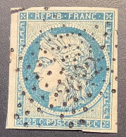 France #4 TTB RARE DOUBLE ANNULATION ÉTOILE + PC 2622 RAMBERVILLIERS (Vosges) Sur 25c Bleu Cérès De 1850 (France - 1849-1850 Cérès