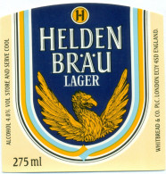 Oud Etiket Bier Helden Bräu Lager - Brouwerij / Brasserie Whitbread - Birra