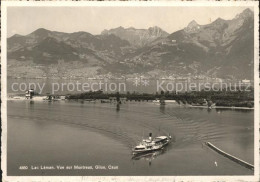 11644489 Lac Leman Genfersee Vue Sur Montreux Glion Caux Et Les Alpes Vapeur Gen - Andere & Zonder Classificatie