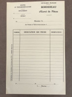 Bordereau Vierge D'envoi De Pièces / PTT / Postes - 1900 – 1949